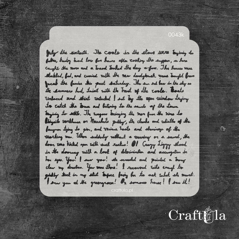 Sapluuna 15x16cm Writing