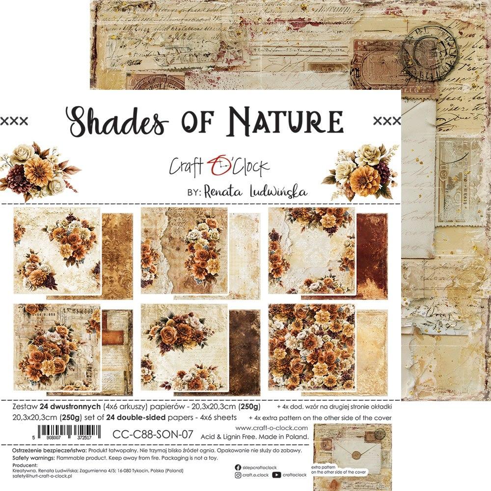 Shades of Nature 8" mix skräppipaperipakkaus