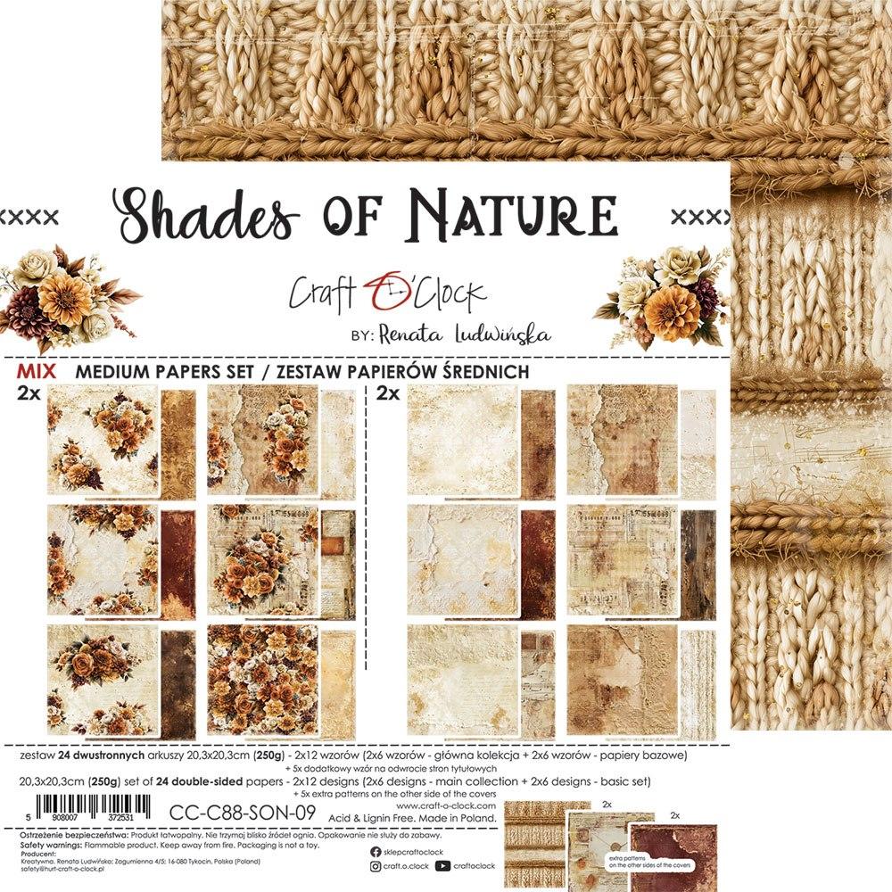 Shades of Nature 8" mix skräppipaperipakkaus
