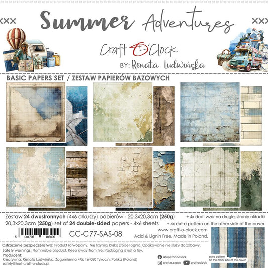 Summer Adventures, Basic paper set 8"