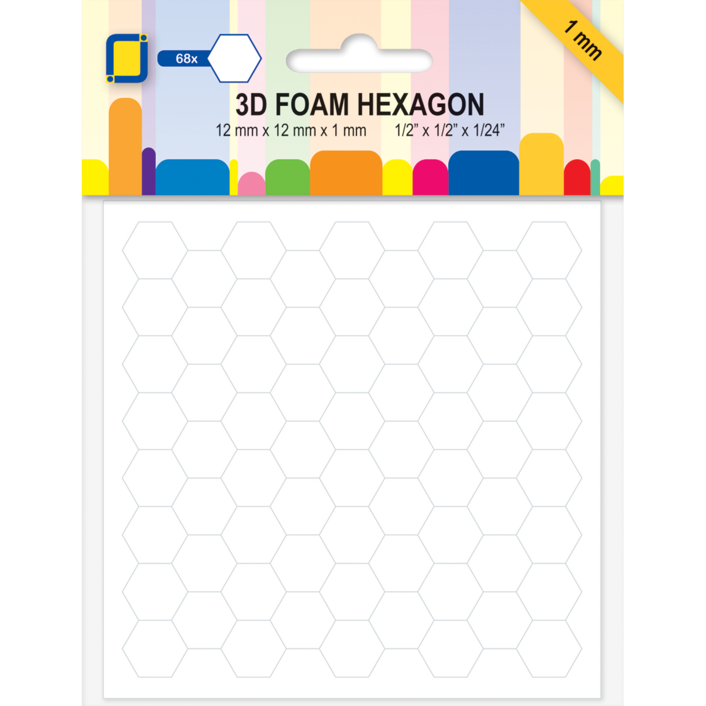 Tarratyyny hexagon 12mm x 12mm x 1mm