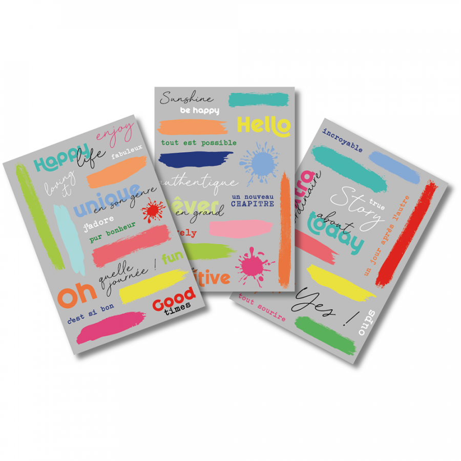 Colorful life, rub-ons