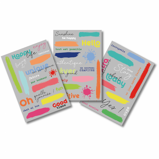 Colorful life, rub-ons