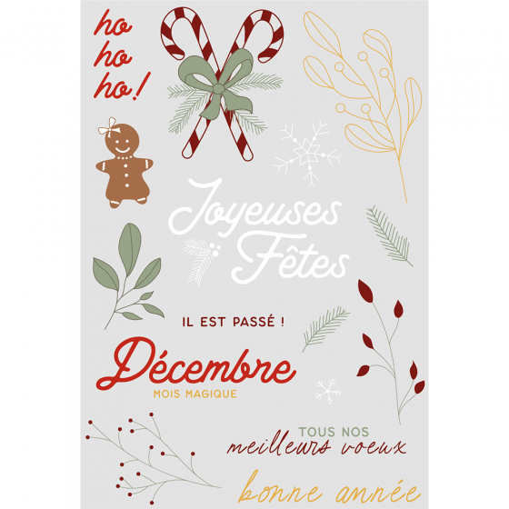Merry little Christmas, rub-ons