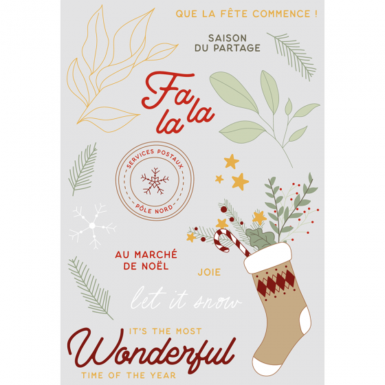 Merry little Christmas, rub-ons