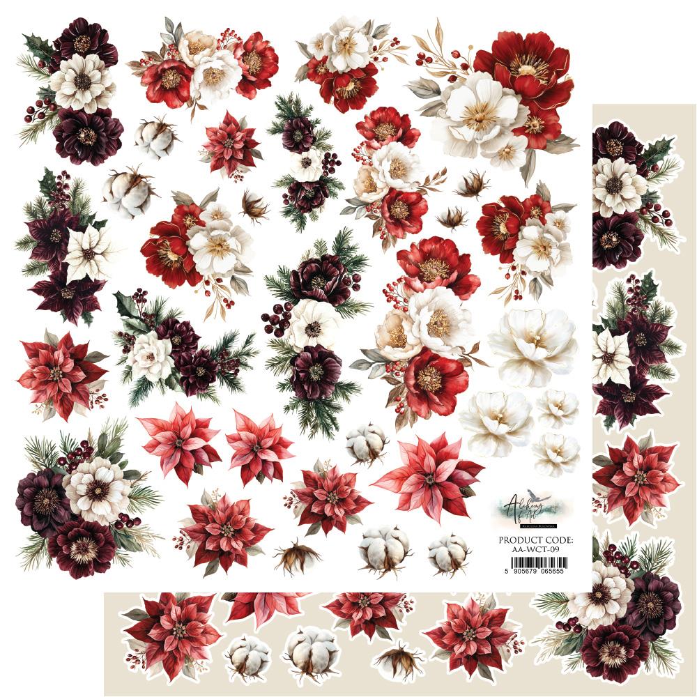 Leikattavat kuvat Wonderful Christmas -Flowers 30,5x30,5cm